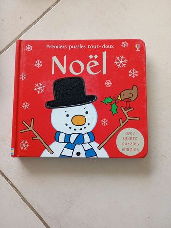 Livre premiers puzzles tout doux Noël avec 4 puzzles simples