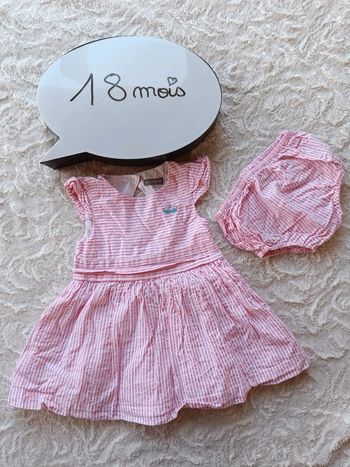 Robe + boomer assorti Fille 18 mois rayures papillon Sergent major