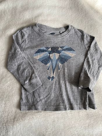 Haut de pyjama motif tête d’éléphant géométrique / 12-24 mois 🐘