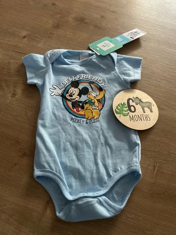 Body bleu ciel Mickey Pluto NEUF