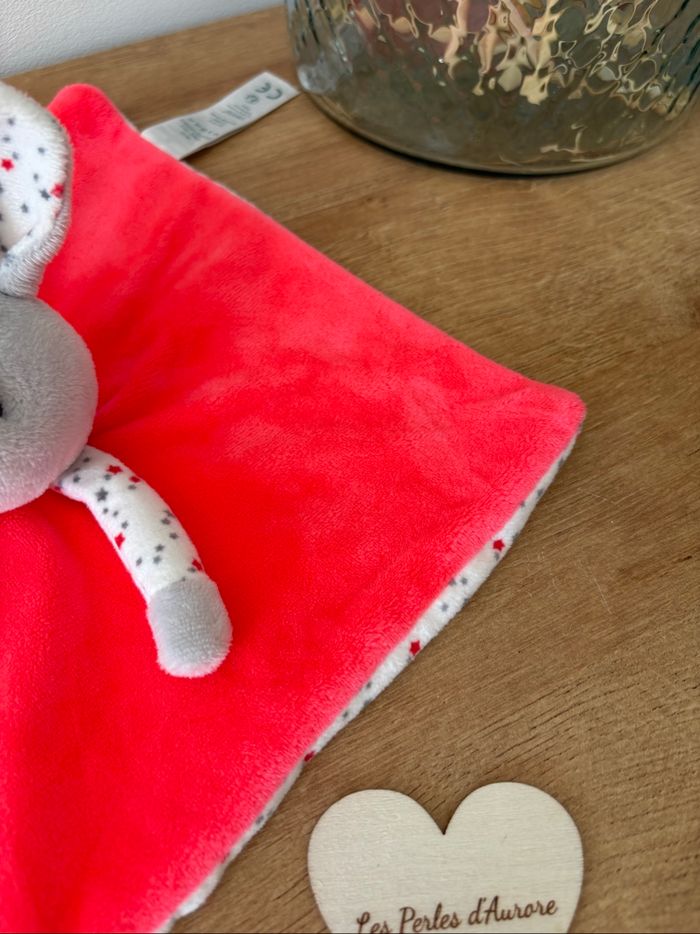 Doudou souris rosé pois étoilés très bon état - photo numéro 3