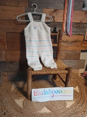 Salopette vintage coton 3 mois tbe