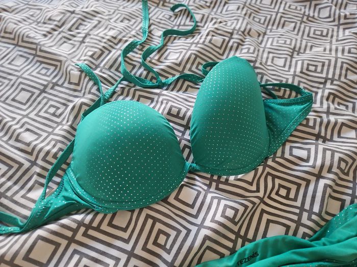 Ensemble bikini tezenis vert argenté - photo numéro 4