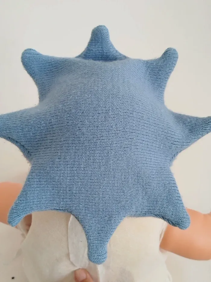 Bonnet / béret étoile bleu clair 51cm - photo numéro 2