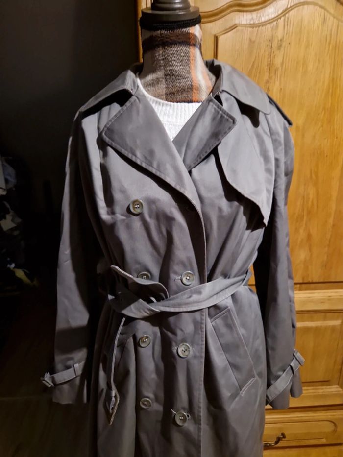 Trench coat vintage gris taille 44 - photo numéro 2