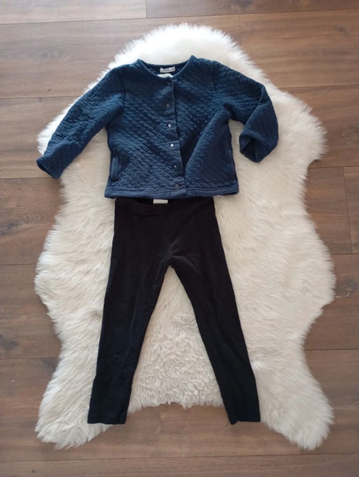 Lot fille 3 ans legging Zara 3/4 ans + gilet molletonné bout'chou