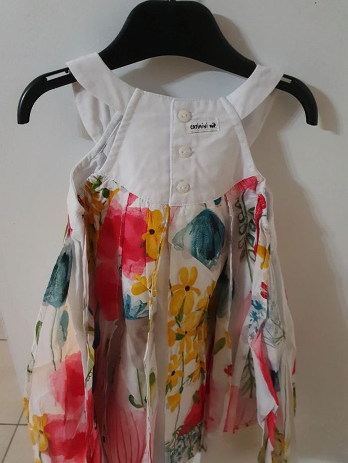 Robe a bretelle forme large a volants fleuries 2 ans - photo numéro 5