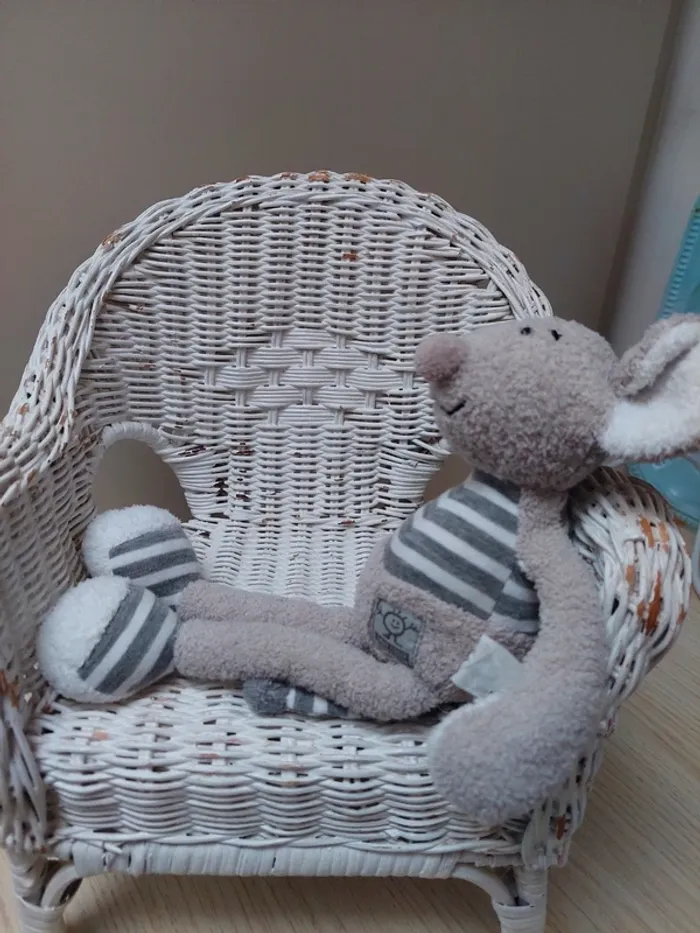 Nicotoy - peluche doudou souris grise buromac - photo numéro 3