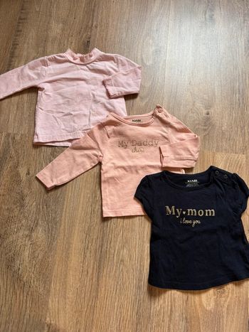 Lot 3 tshirts fille 1 mois