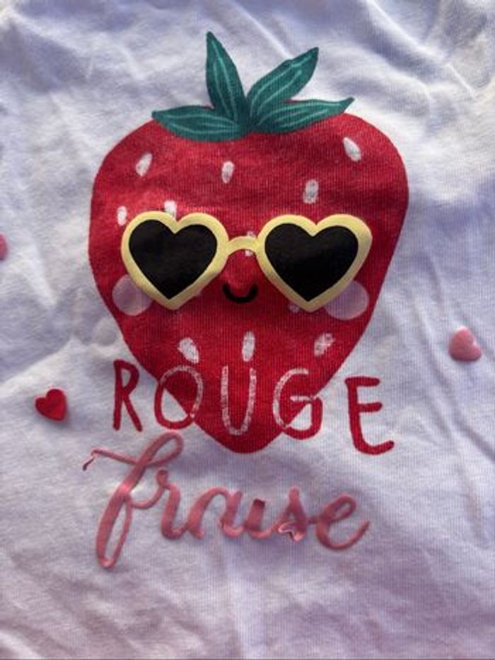 Ensemble fraise été short débardeur 2 ans fille sergent major - photo numéro 4