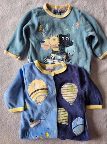 Lot de 2 pyjamas 3 mois velours