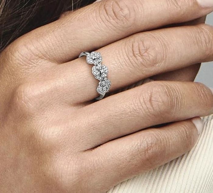 Bague argent triple pensée Pandora - photo numéro 9