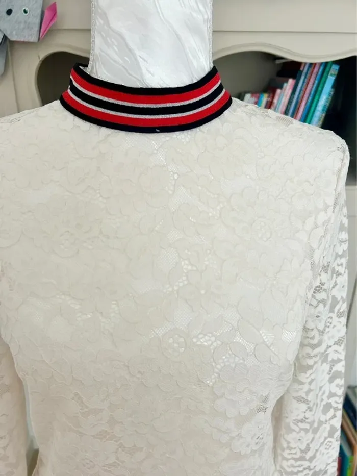 Superbe petit haut, blouse Morgan blanc en dentelle taille 36, S , 1 - photo numéro 5
