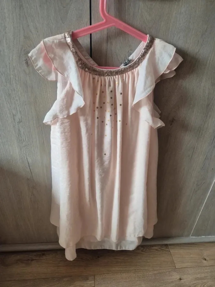 Robe pour événements tape à l'œil beige rosé 10 ans neuve jamais portée - photo numéro 4