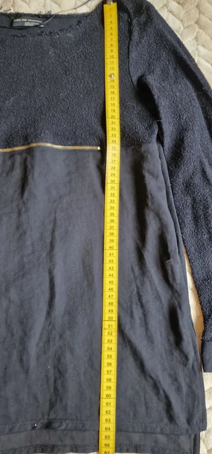 Blouse Zara à manches longues noire bi-matière taille S - photo numéro 8