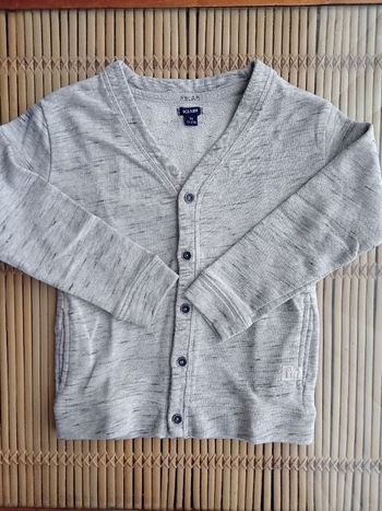 Gilet gris 5 ans col v