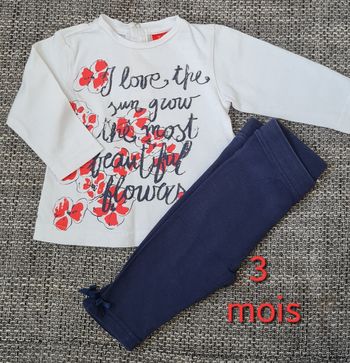 Ensemble bébé fille Tissaia 3-6 mois – Très bon état