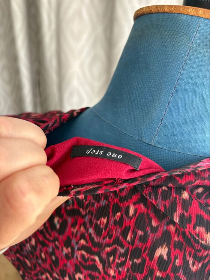 Robe IKKS à motif léopard - Fushia/noir - en très bon état - taille 36/S - photo numéro 5