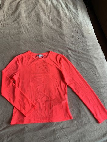 Haut transparent rose taille L fille femme