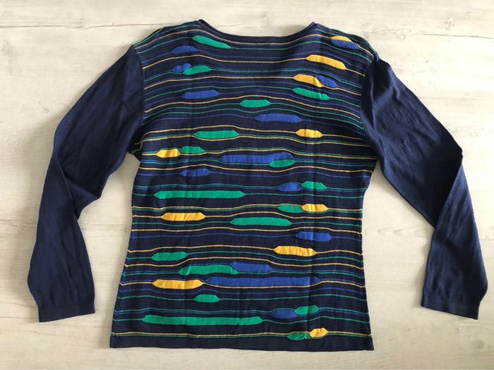 MM4- Pull vintage imprimé multicolore en coton T unique (40-44) - photo numéro 9