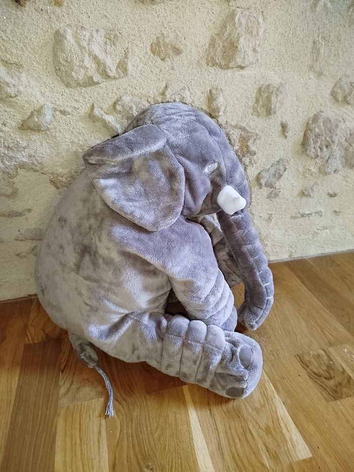Grande peluche éléphant Cale bébé - photo numéro 3