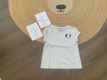 T-shirt MC blanc France foot 10 TAO tape a l’œil 2 3 ans