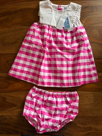 Robe jacadi fushia carreau Vichy 18 mois neuve jamais portée 