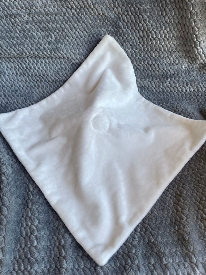 Doudou plat carre licorne raye rose et blanc Primark - photo numéro 2