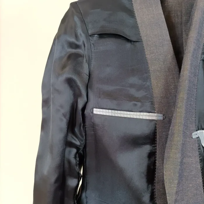 Veste de costume bleu grise "ganta" - taille 50 A481 - photo numéro 12