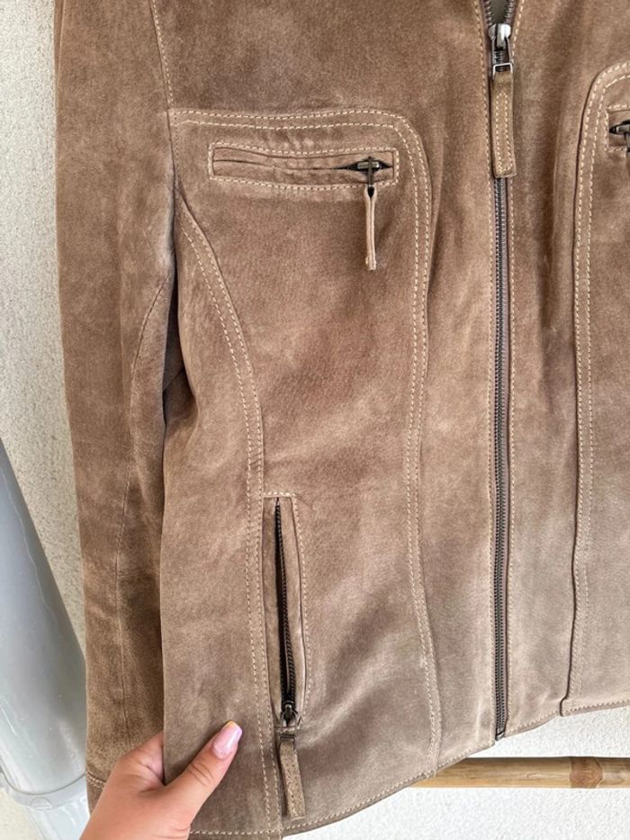 Blouson en croûte de cuir de porc CBLV taille 40 - photo numéro 4