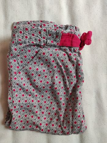 Pantalon sarouel fluide Obaïbi gris et fushia taille 18m/80cm
