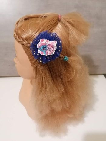 Pince à cheveux Stitch bleu/rose