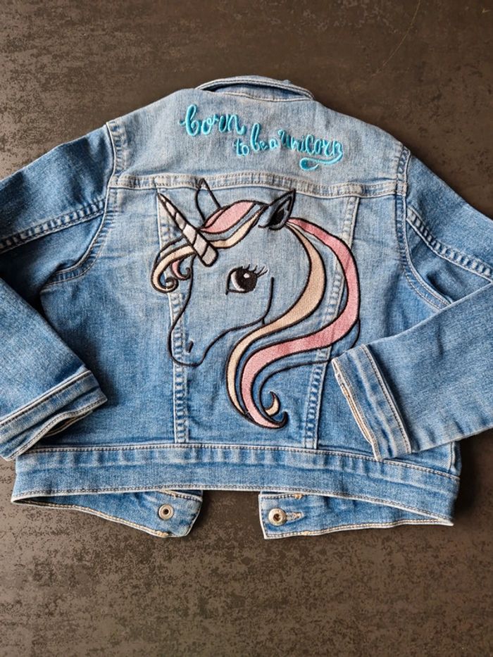 Veste jeans licorne - photo numéro 3