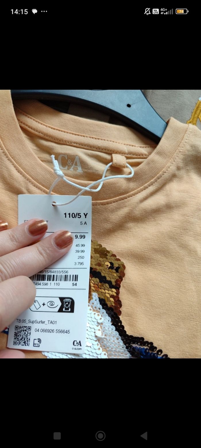 Lot tee shirt garçon 5/6 ans c et a - photo numéro 5