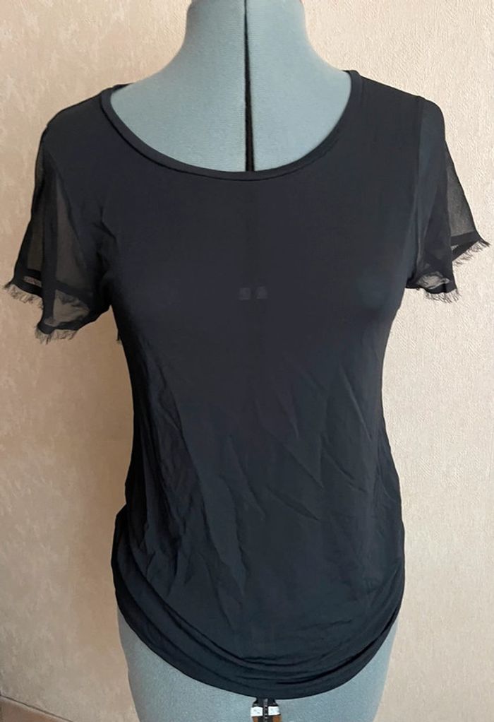 Top bi-matière fluide blouse t shirt 36 - photo numéro 2