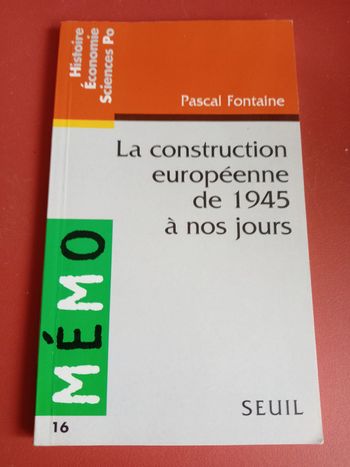 Mémo seuil la construction européenne de 1945 à nos jours