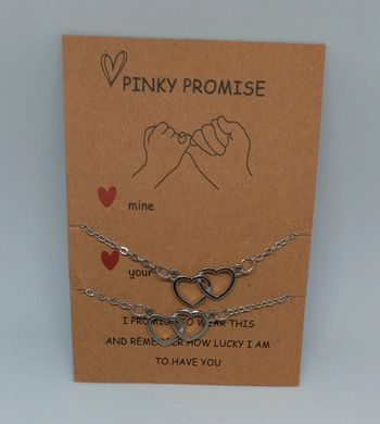 Lot 2 Bracelets fantaisie Best friends pinky promise coeur