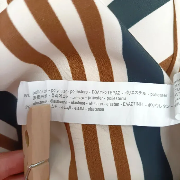 Pantalon Palazzo à rayures noires et marron, boutons à l'avant - XS Zara - A317 - photo numéro 9