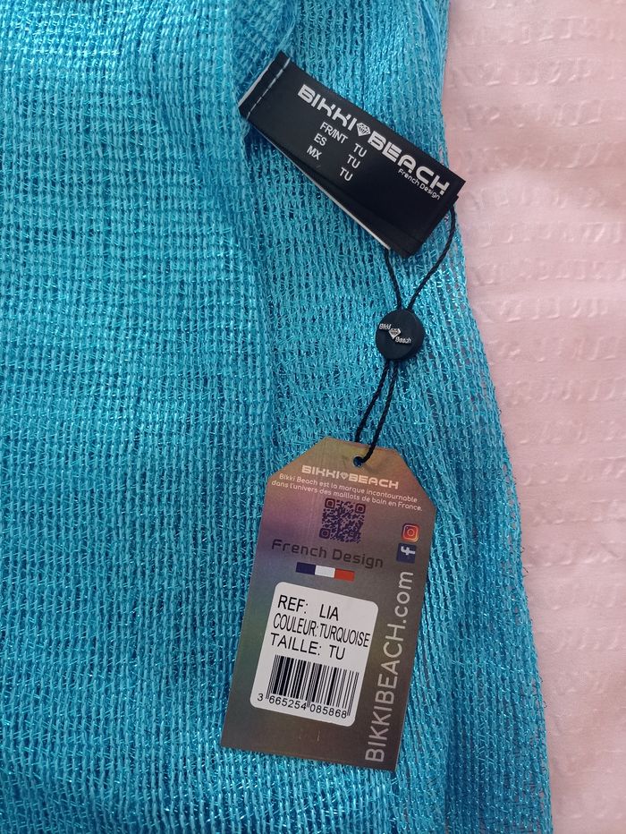 Kimono de plage turquoise irisé - photo numéro 4