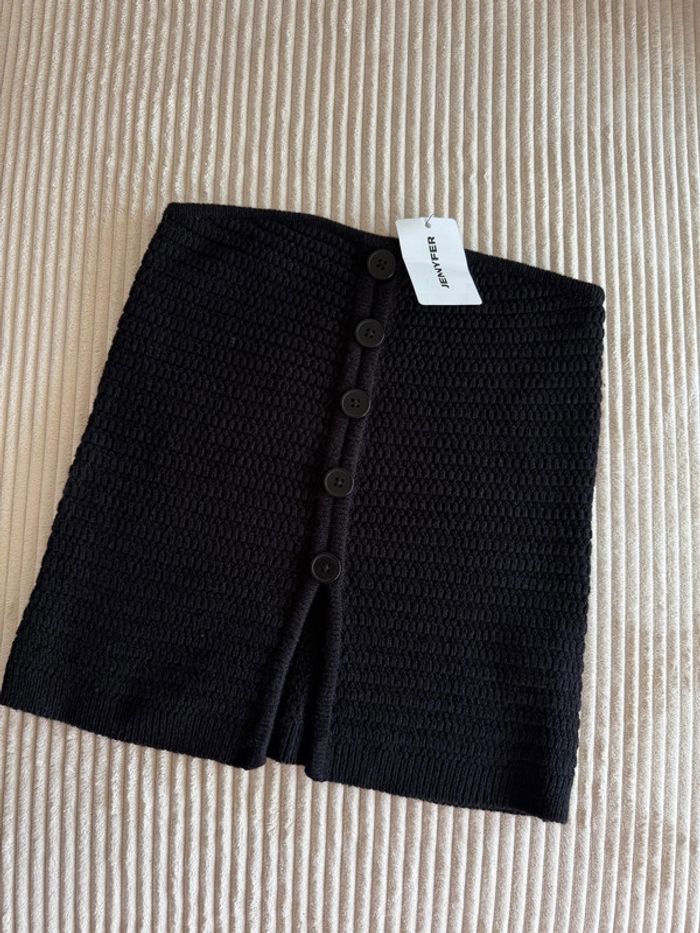 Top en mailles noir