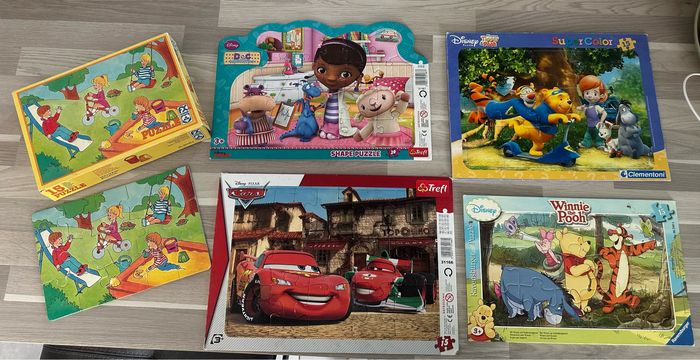 Lot de 5 puzzles de 15 à 20 pièces