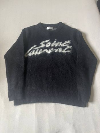 Pull Saint Laurent noir en maille avec logo