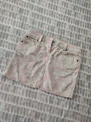 Mini jupe courte minijupe jeans fleurs stretch taille 40