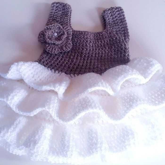 Vêtement bébé fille robe crochet   6 mois - photo numéro 4
