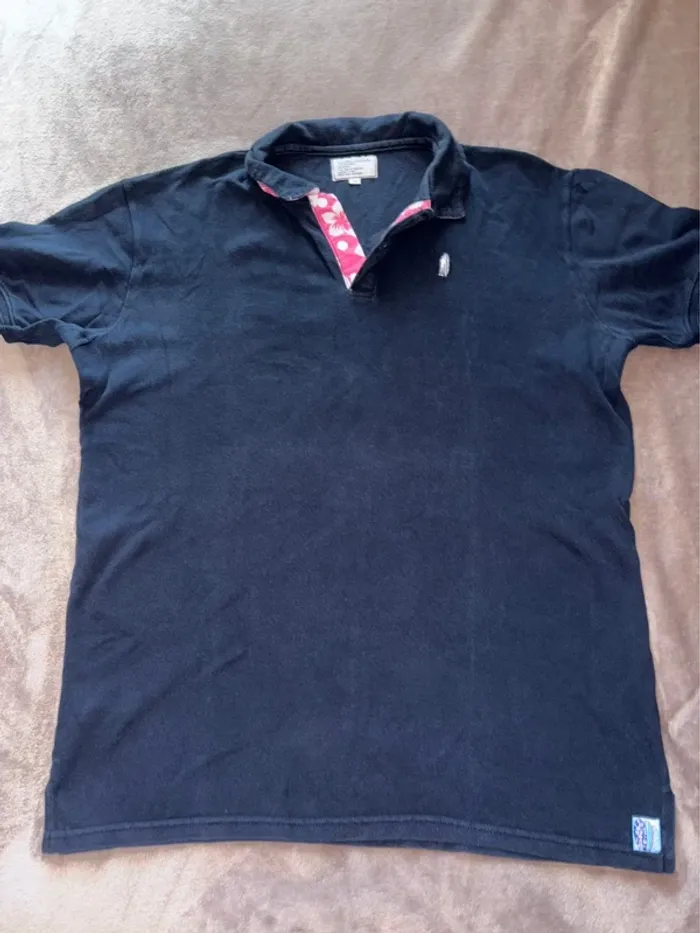 Polo homme 100% coton taille XL bleu marine en très bon état - photo numéro 2