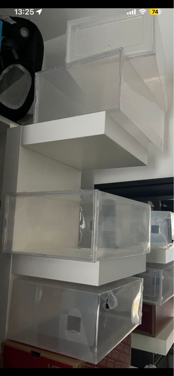 Lot 4 boites à chaussures en plastique a empiler