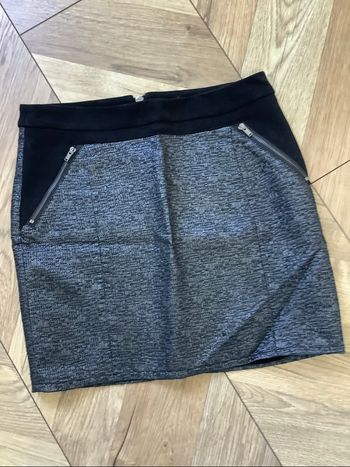 Jupe bleu métallisé naf naf 36