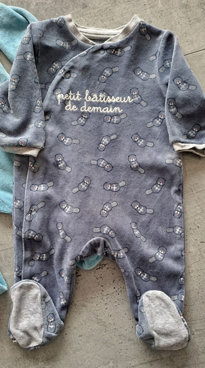 Lot de 2 grenouillères 3mois Obaïbi - photo numéro 3