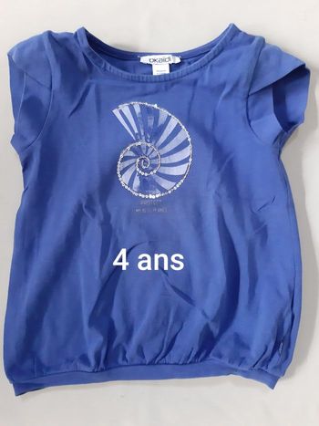 Tee-shirt sans manches fille - coquillage, sequins - okaïdi - 4 ans