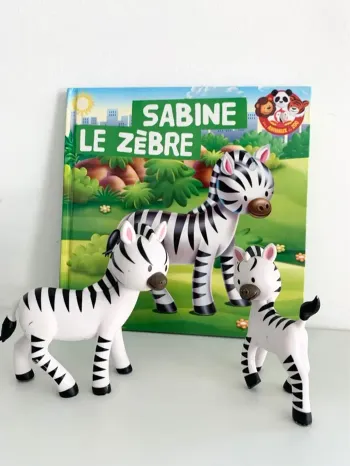 Sabine le zèbre - 📚 livre avec figurine. altaya De agostini. collection “Mes animaux du zoo”